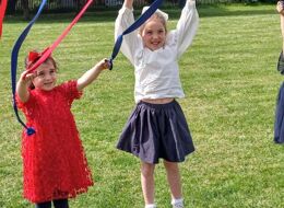 Maypole red white and blue